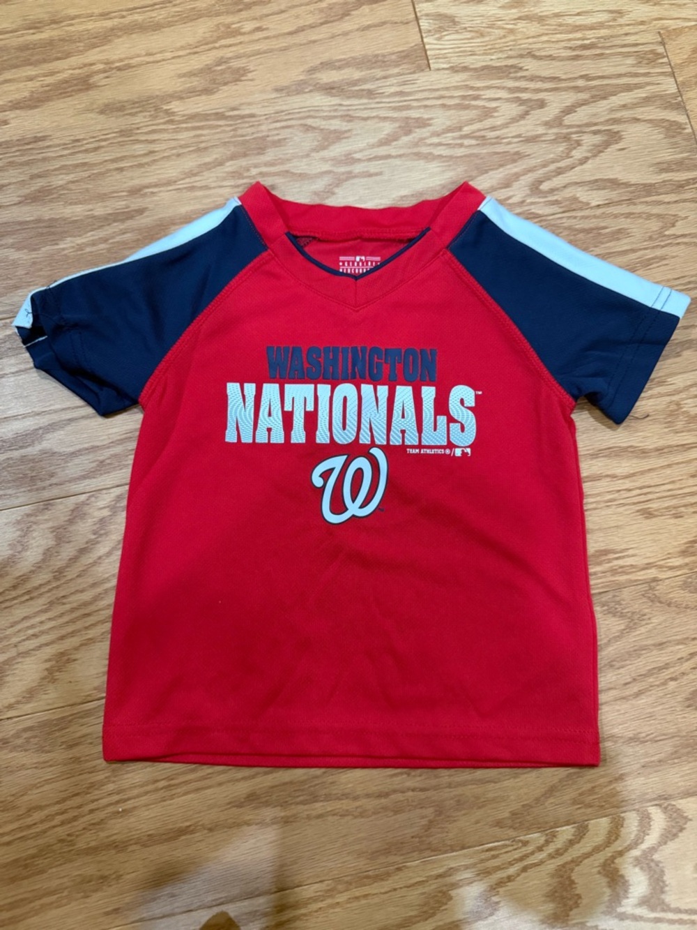 Washington Nationals Red & Navy Kids Raglan Team Tee